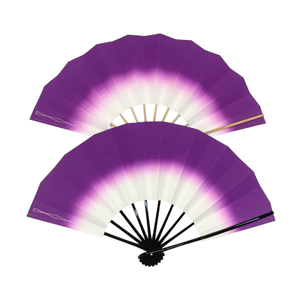 舞扇　白扇　色ボカシ　紫