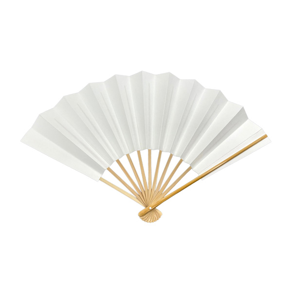 ９寸白竹細骨　白扇