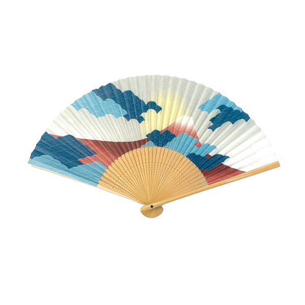 紳士用　白竹扇　富士山　