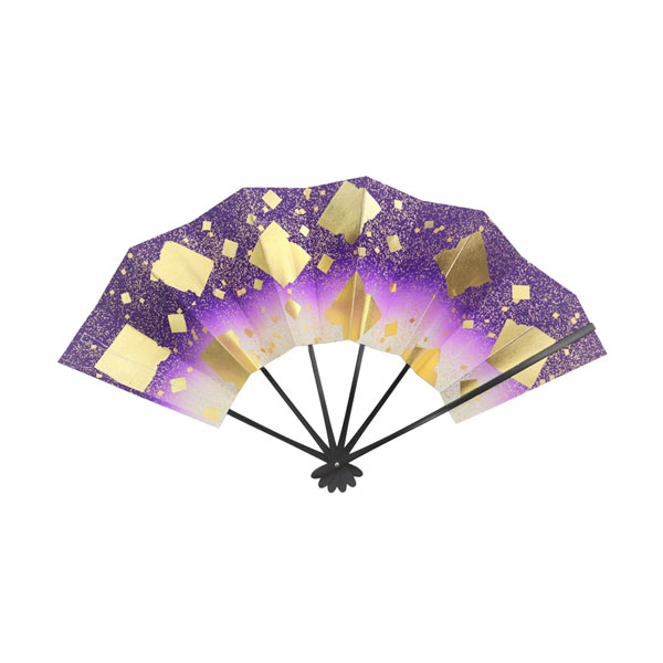 六骨扇 箔散し  紫ボカシ 2030-4