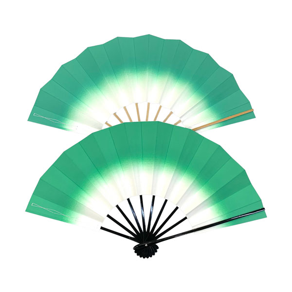 舞扇　白扇　色ボカシ　緑