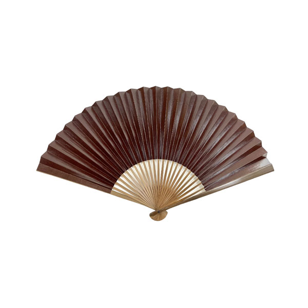 9寸5分　唐木渋扇　茶