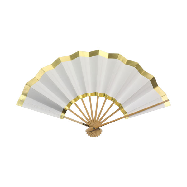 舞扇　白竹　白地　天地金　E-16