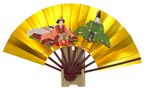 7寸5分 内裏雛 飾り扇 扇子立て付
